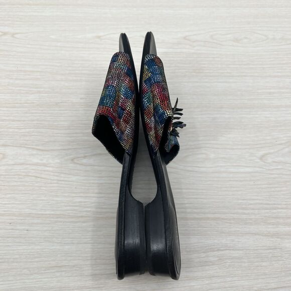 Vaneli Womens Flat Sandals Slip On 9M Rainbow Colorful Tassel Art Deco Mosaic - Picture 12 of 14